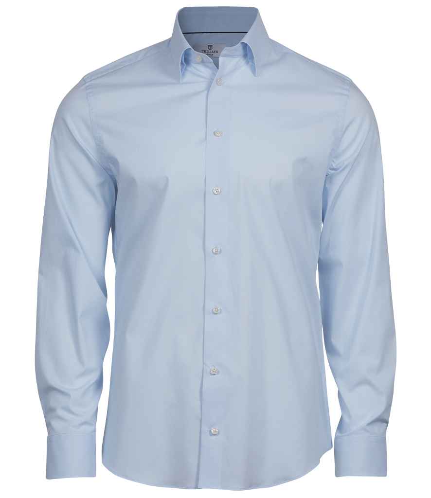 Tee Jays Tee Jays Luxury Stretch Long Sleeve Shirt Light Blue