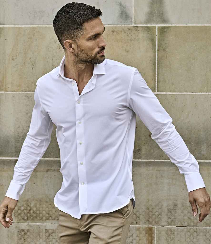 Tee Jays Tee Jays Active Stretch Long Sleeve Shirt White