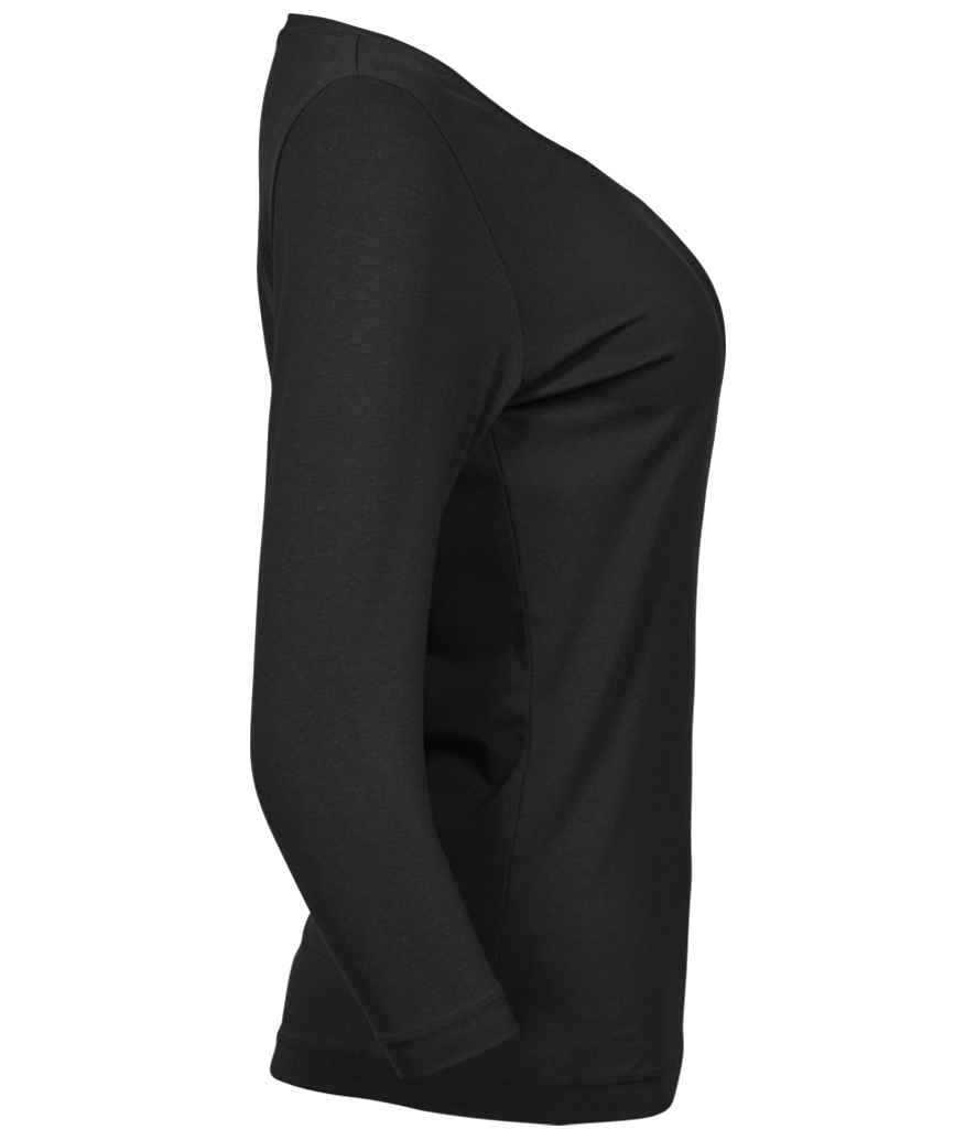 Tee Jays Tee Jays Ladies Stretch 3/4 Sleeve T-Shirt Black