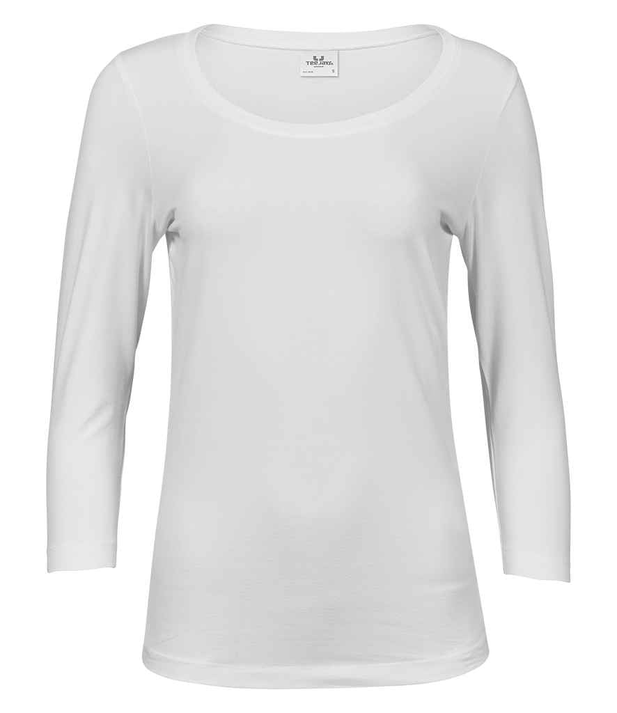 Tee Jays Tee Jays Ladies Stretch 3/4 Sleeve T-Shirt White