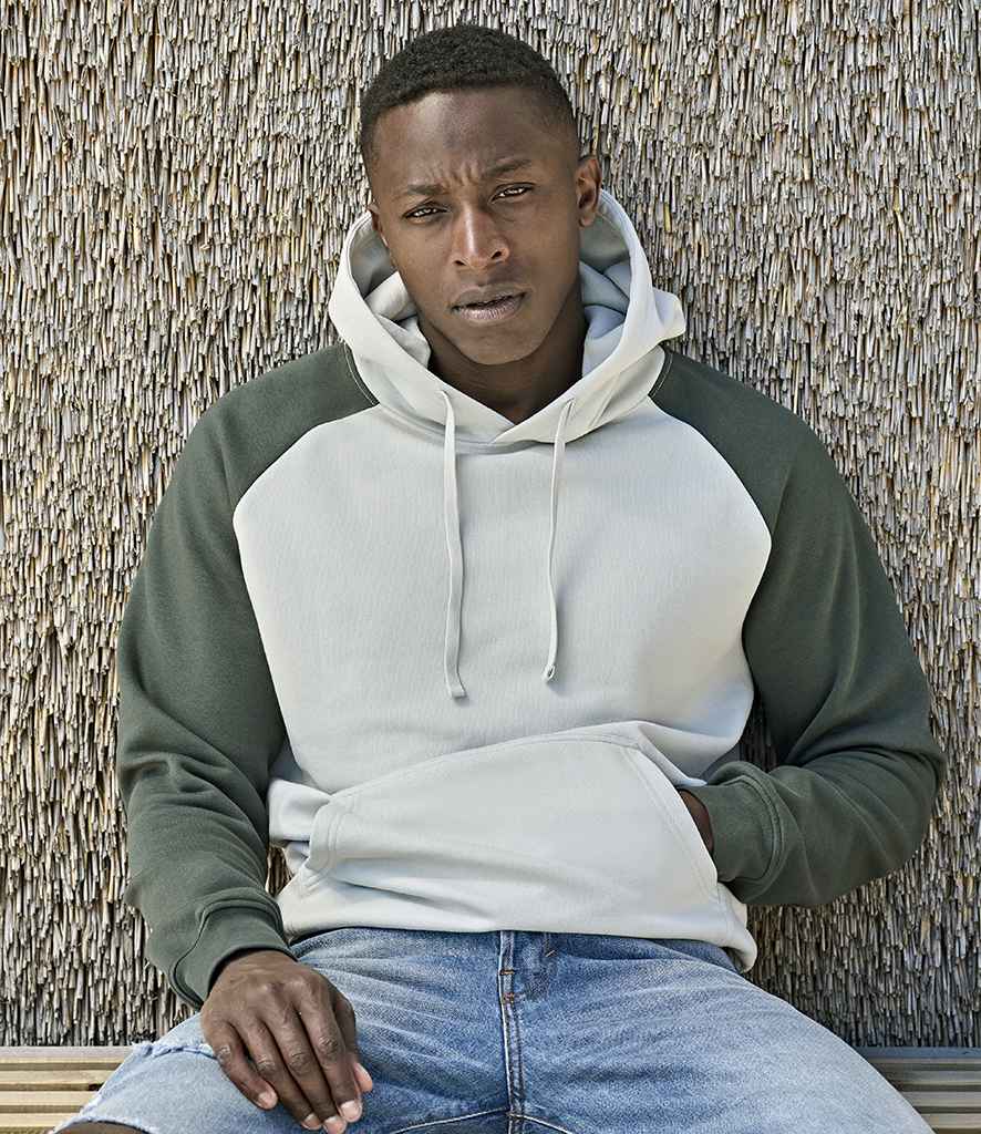 Tee Jays Tee Jays Unlabeled Two-Tone Hooded Sweatshirt Cement/Dark Green