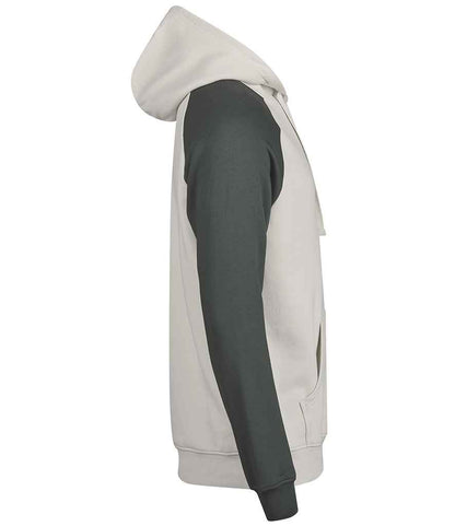 Tee Jays Tee Jays Unlabeled Two-Tone Hooded Sweatshirt Cement/Dark Green