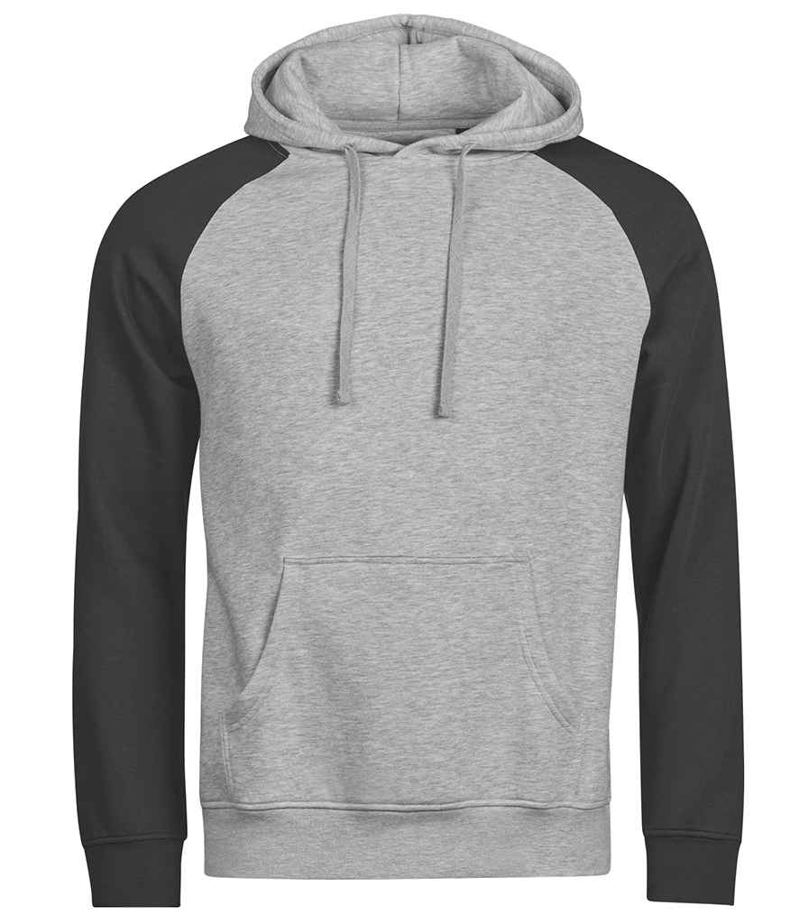 Tee Jays Tee Jays Unlabeled Two-Tone Hooded Sweatshirt Heather Grey/Black