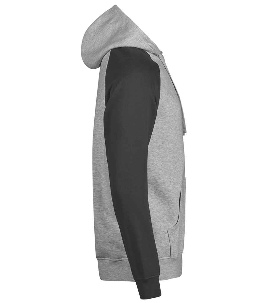 Tee Jays Tee Jays Unlabeled Two-Tone Hooded Sweatshirt Heather Grey/Black