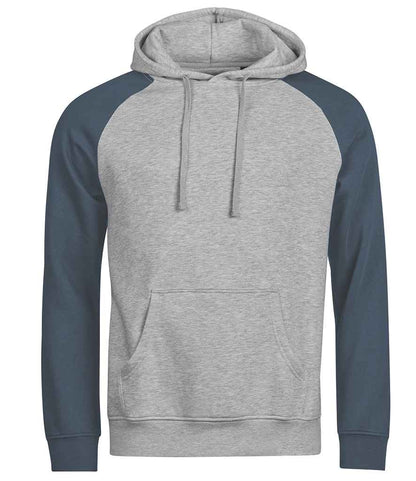Tee Jays Tee Jays Unlabeled Two-Tone Hooded Sweatshirt Heather Grey/Ink