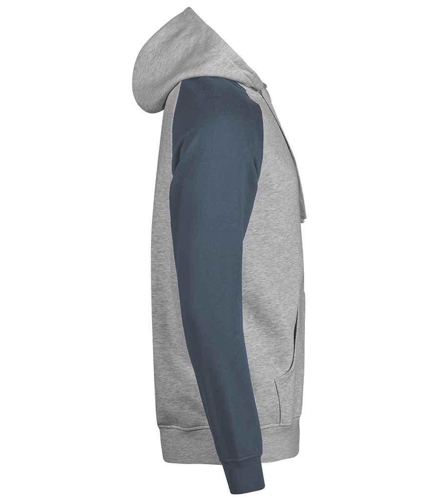 Tee Jays Tee Jays Unlabeled Two-Tone Hooded Sweatshirt Heather Grey/Ink