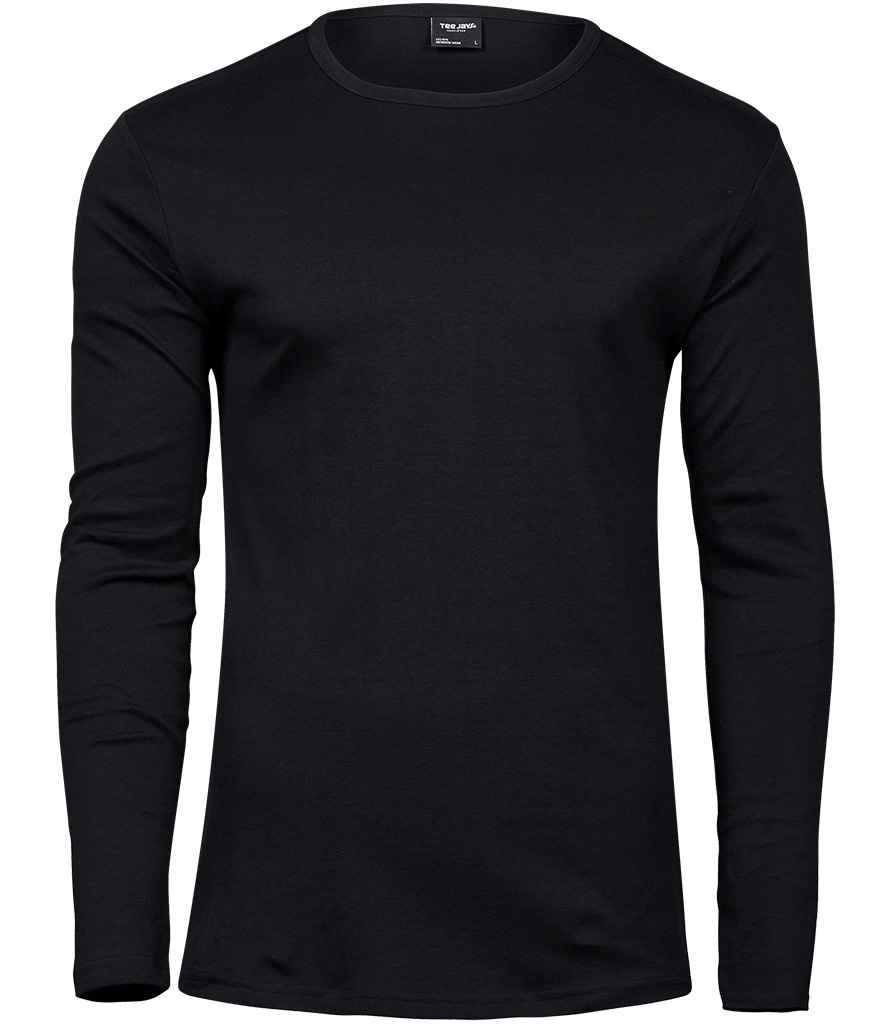Tee Jays Long Sleeve Interlock T-Shirt in Black