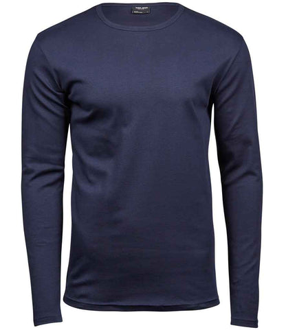Tee Jays Long Sleeve Interlock T-Shirt in Navy