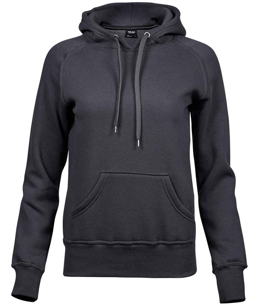 Tee Jays Tee Jays Ladies Raglan Hooded Sweatshirt Dark Grey