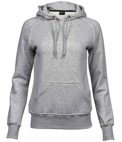 Tee Jays Ladies Raglan Hooded Sweatshirt in Heather Grey