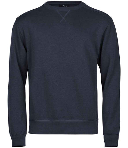 Tee Jays Tee Jays Ribbed Interlock Crew Neck Sweatshirt Navy