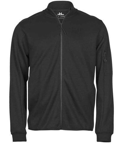 Tee Jays Athletic Full Zip Sweat Cardigan in Black