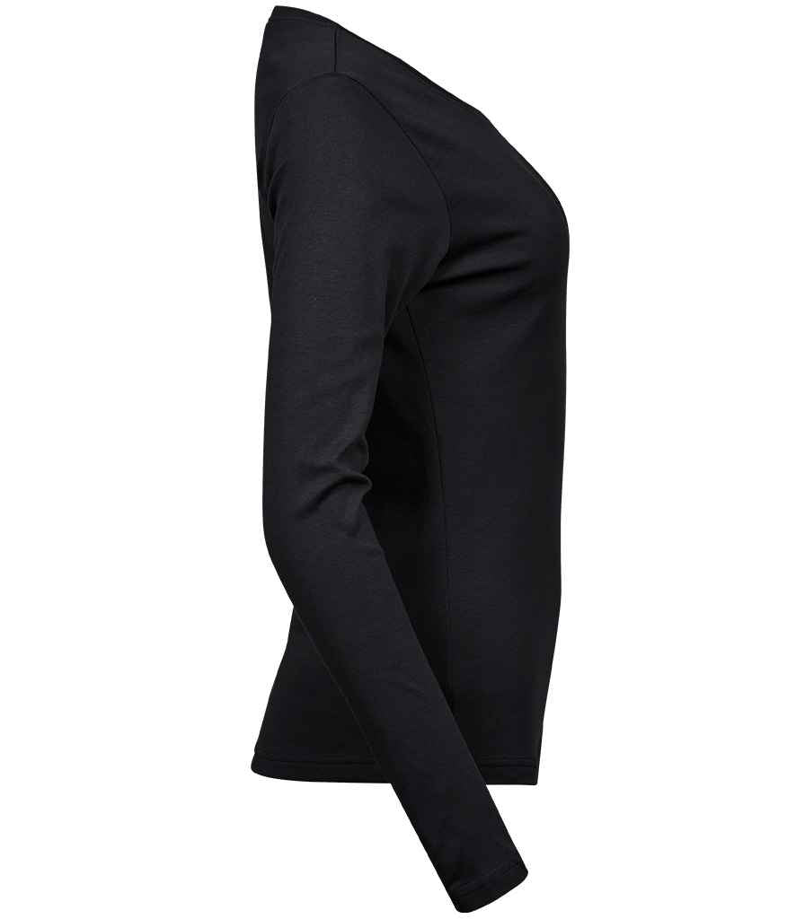 Tee Jays Tee Jays Ladies Long Sleeve Interlock T-Shirt Black