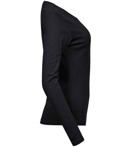 Tee Jays Tee Jays Ladies Long Sleeve Interlock T-Shirt Black