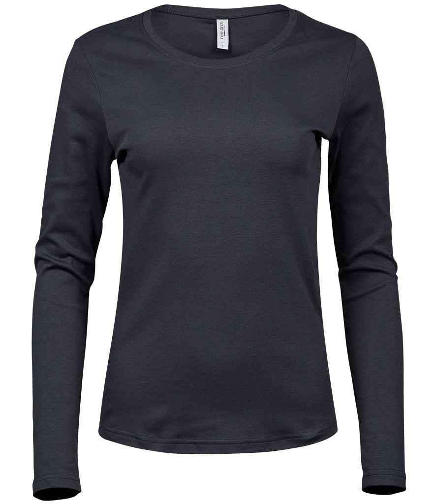 Tee Jays Tee Jays Ladies Long Sleeve Interlock T-Shirt Dark Grey