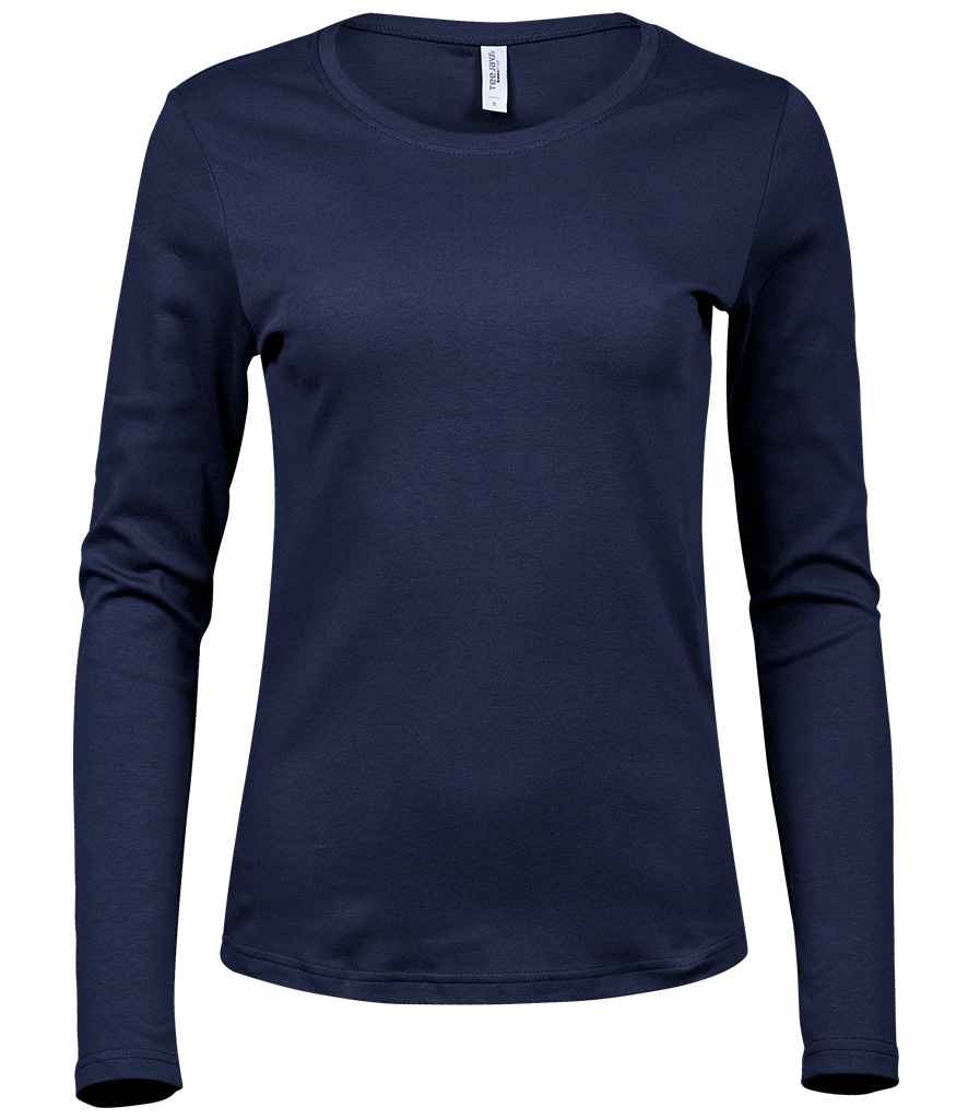 Tee Jays Tee Jays Ladies Long Sleeve Interlock T-Shirt Navy