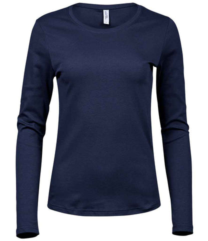 Tee Jays Tee Jays Ladies Long Sleeve Interlock T-Shirt Navy