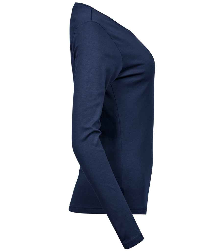 Tee Jays Tee Jays Ladies Long Sleeve Interlock T-Shirt Navy