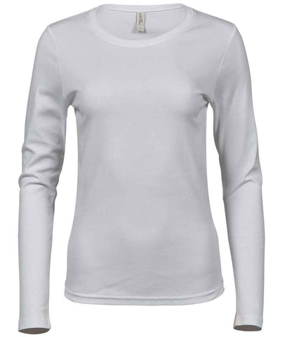 Tee Jays Ladies Long Sleeve Interlock T-Shirt in White