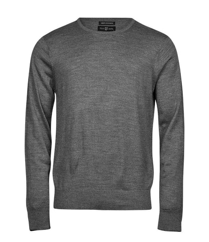 Tee Jays Merino Blend Crew Neck Sweater in Grey Melange