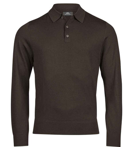 Tee Jays Knitted Polo Shirt in Mocha