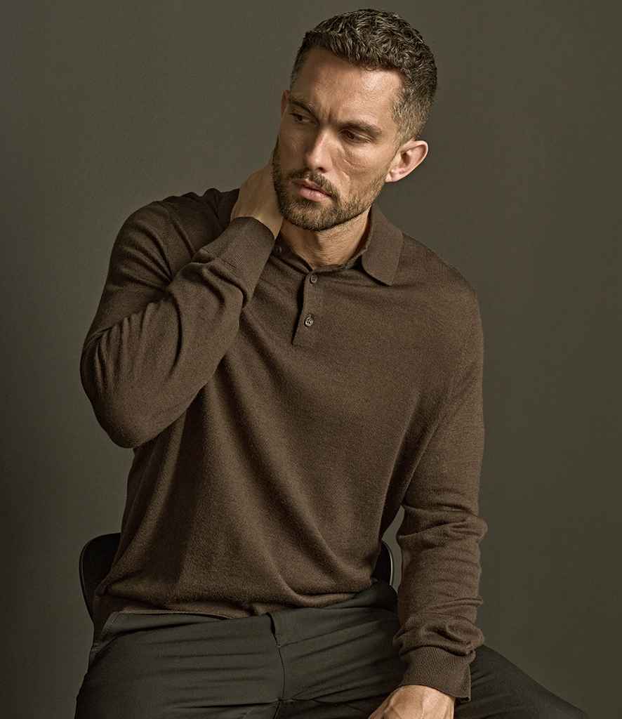Tee Jays Tee Jays Knitted Polo Shirt Mocha