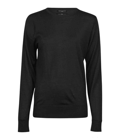 Tee Jays Ladies Crew Neck Sweater in Black