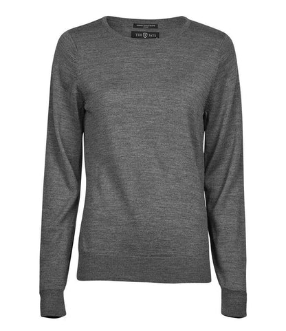 Tee Jays Ladies Crew Neck Sweater in Grey Melange