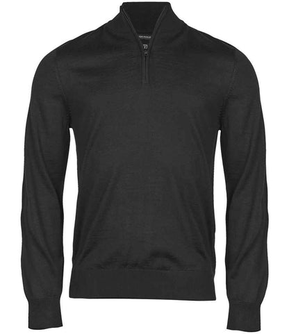 Tee Jays Half Zip Sweater in Black