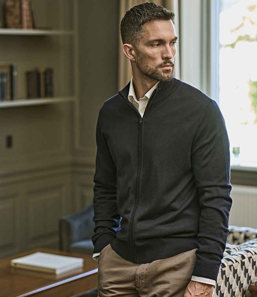 Tee Jays Knitted Full Zip Sweater - model image