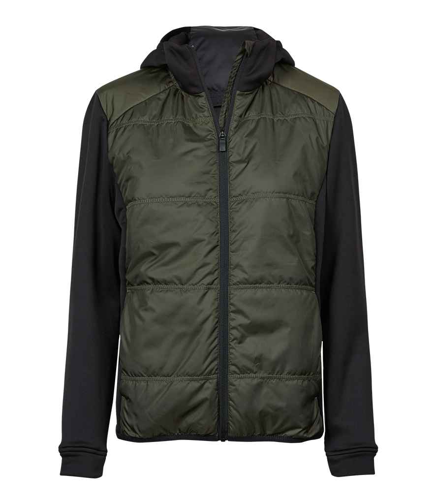Tee Jays Tee Jays Ladies Hybrid-Stretch Hooded Jacket Deep Green/Black