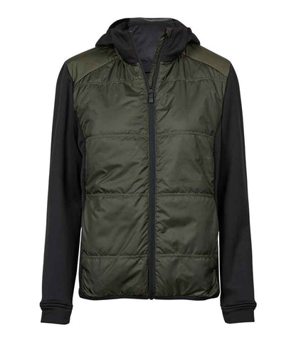 Tee Jays Tee Jays Ladies Hybrid-Stretch Hooded Jacket Deep Green/Black