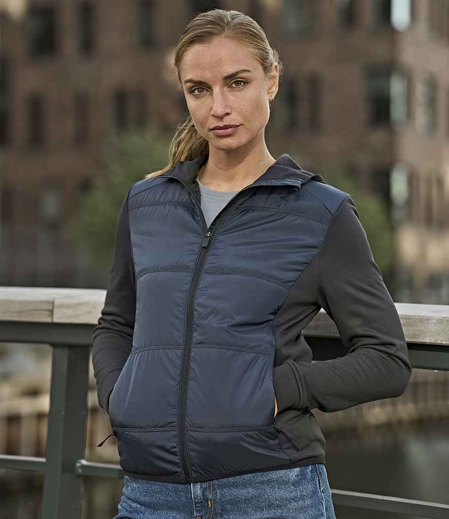 Tee Jays Tee Jays Ladies Hybrid-Stretch Hooded Jacket Navy/Navy