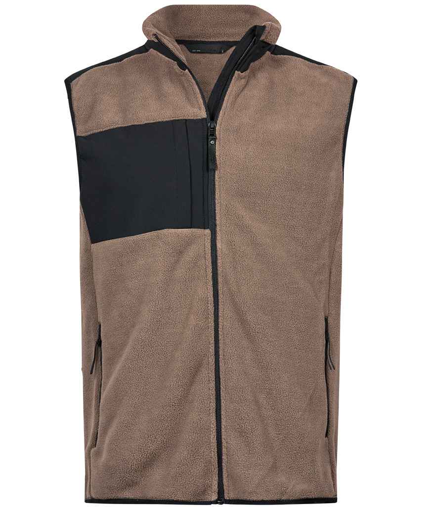 Tee Jays Mountain Fleece Bodywarmer in Clay/Black