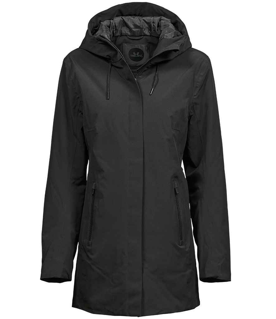 Tee Jays Ladies All Weather Parka Jacket in Black