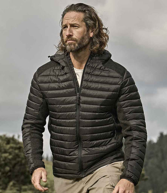Tee Jays Crossover Hooded Padded Outdoor Jacket - model image