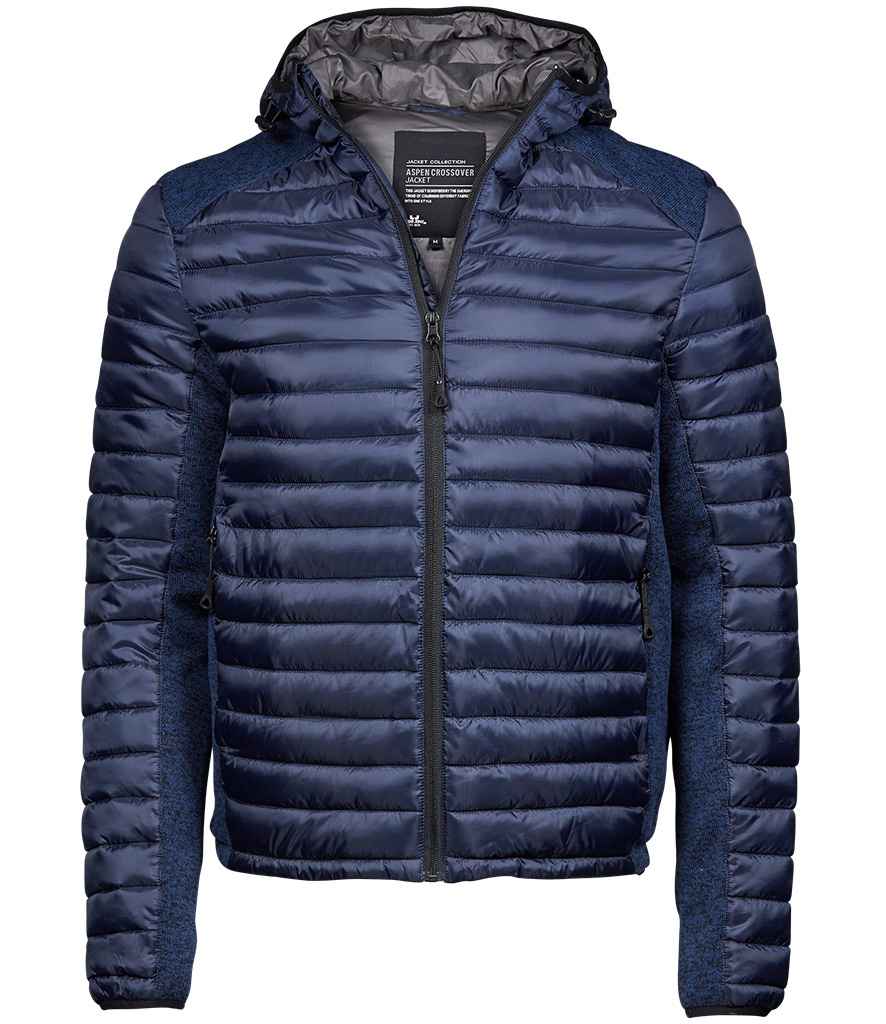 Tee Jays Tee Jays Crossover Hooded Padded Outdoor Jacket Navy/Navy Melange