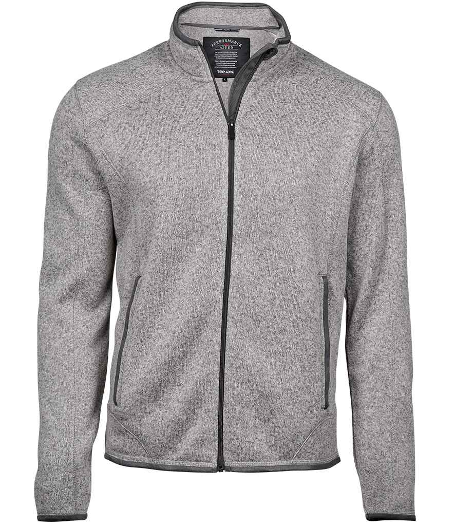 Tee Jays Tee Jays Knitted Outdoor Fleece Jacket Grey Melange