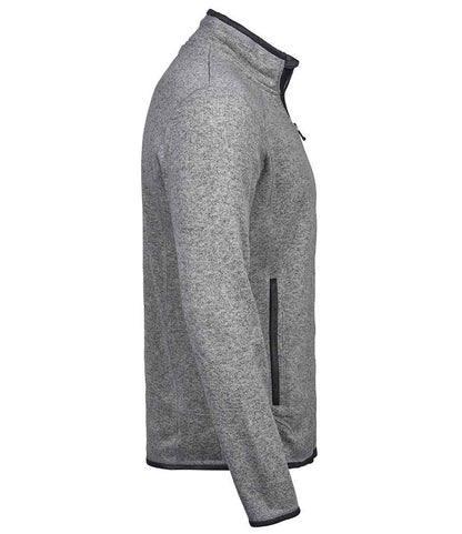 Tee Jays Tee Jays Knitted Outdoor Fleece Jacket Grey Melange