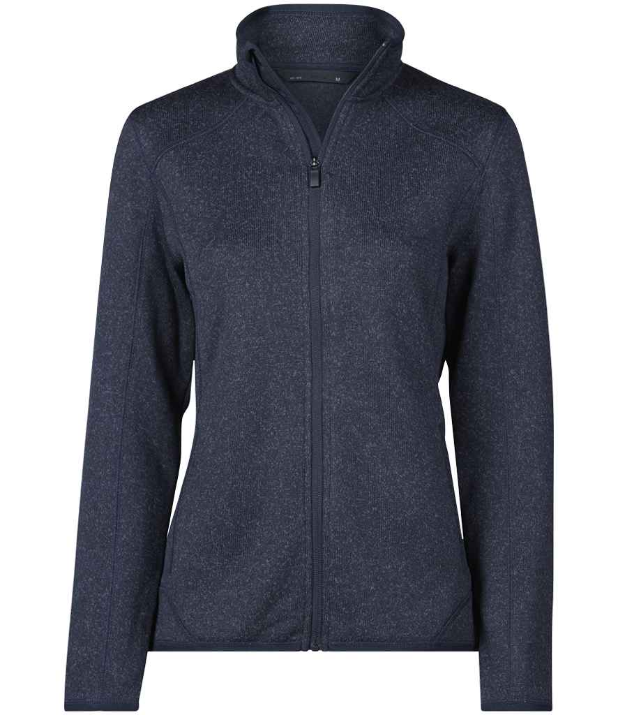 Tee Jays Tee Jays Ladies Knitted Outdoor Fleece Jacket Navy Melange