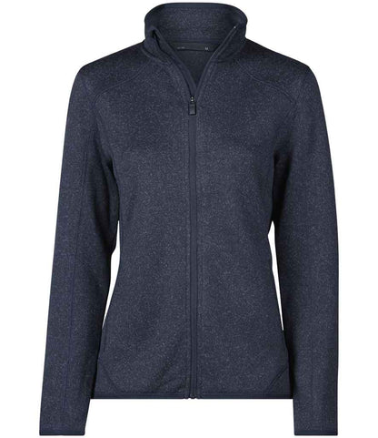 Tee Jays Tee Jays Ladies Knitted Outdoor Fleece Jacket Navy Melange