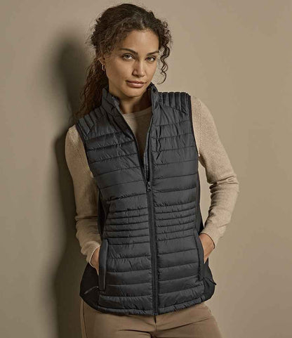 Tee Jays Tee Jays Ladies Crossover Padded Bodywarmer Black/Black