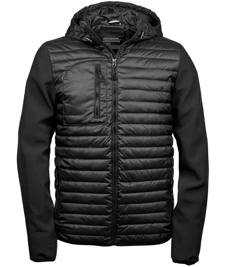 Tee Jays Crossover Hooded Jacket in Black/Black