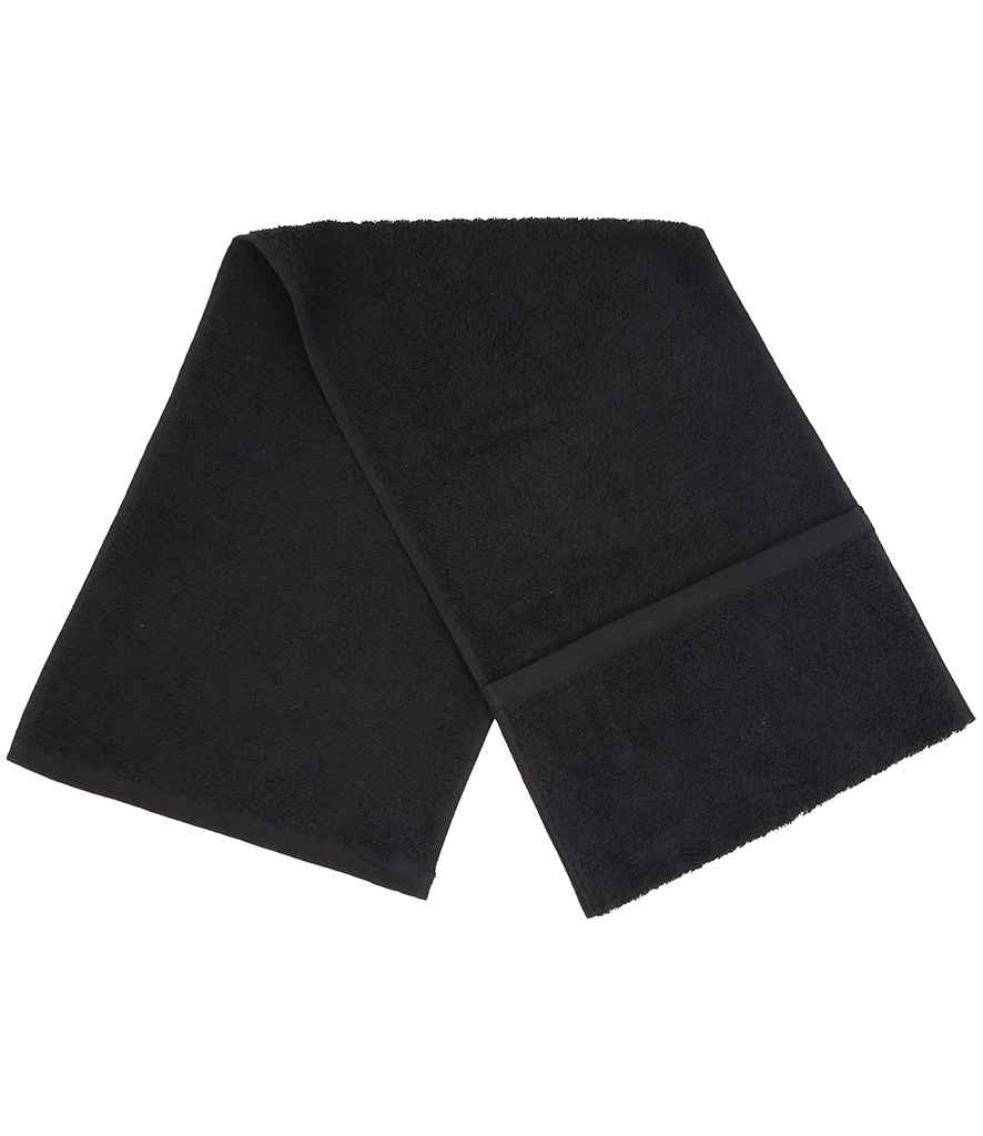 Towel City Luxury Pocket Gym Towel in Black