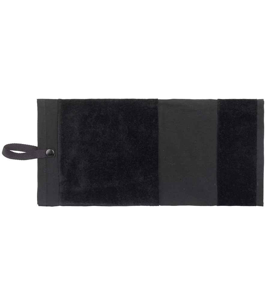 Towel City Deluxe Velour Golf Towel in Black