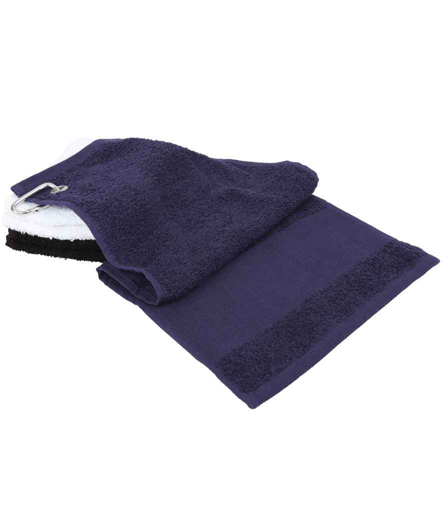 Towel City Printable Border Golf Towel in Navy
