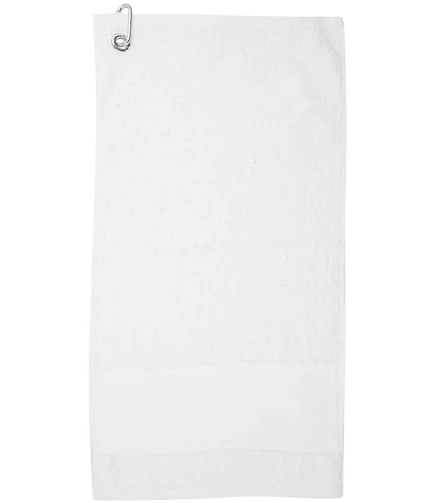 Towel City Printable Border Golf Towel in White