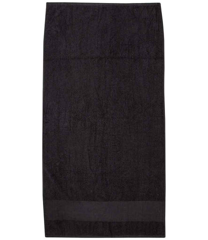 Towel City Printable Border Hand Towel in Black