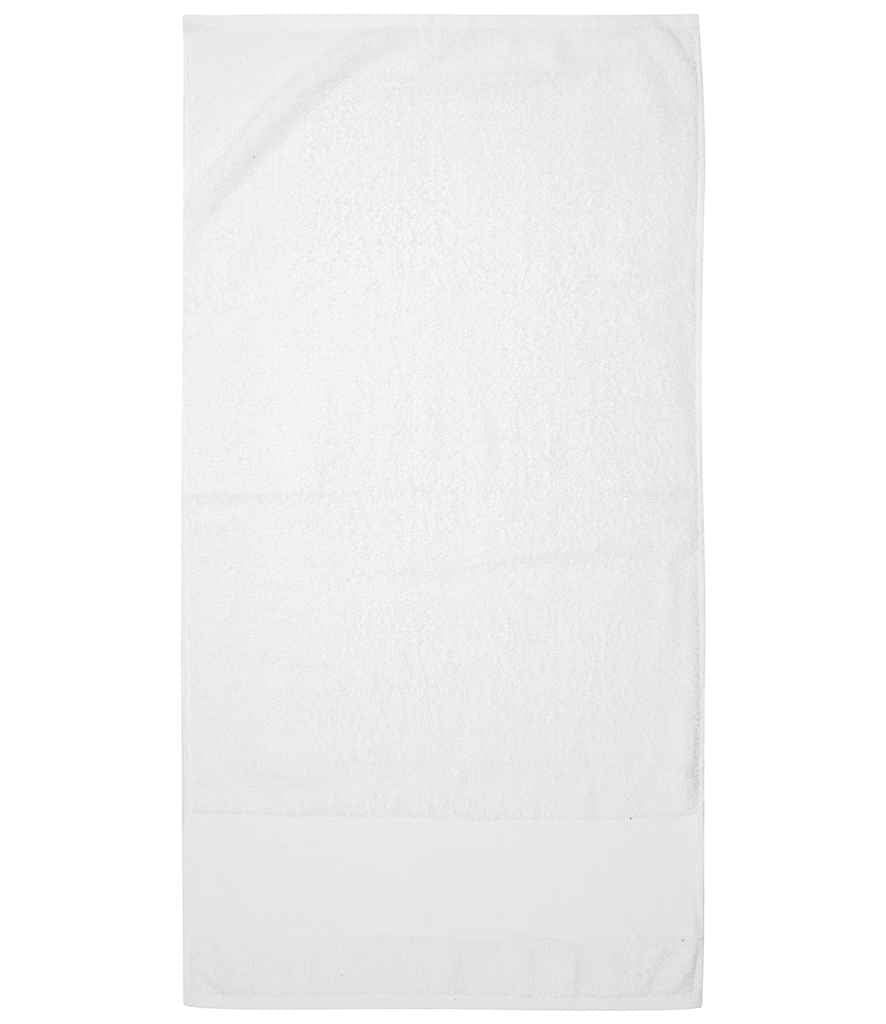 Towel City Printable Border Hand Towel in White