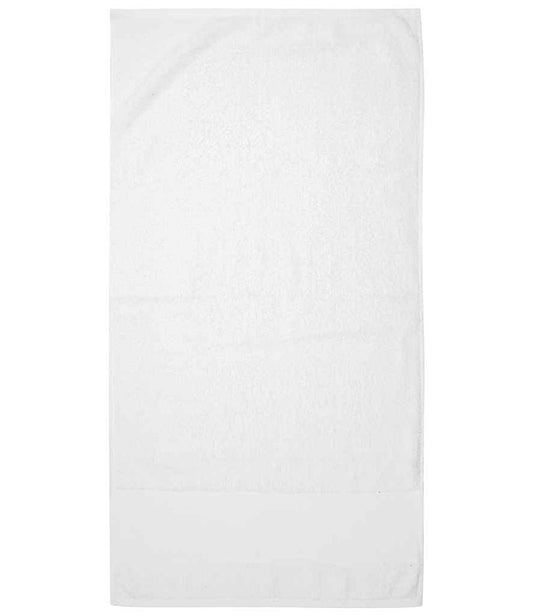 Towel City Printable Border Hand Towel in White
